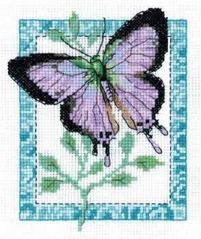 Набор для вышивания Klart 12х14,5 см 5-055 Бабочка лиловая